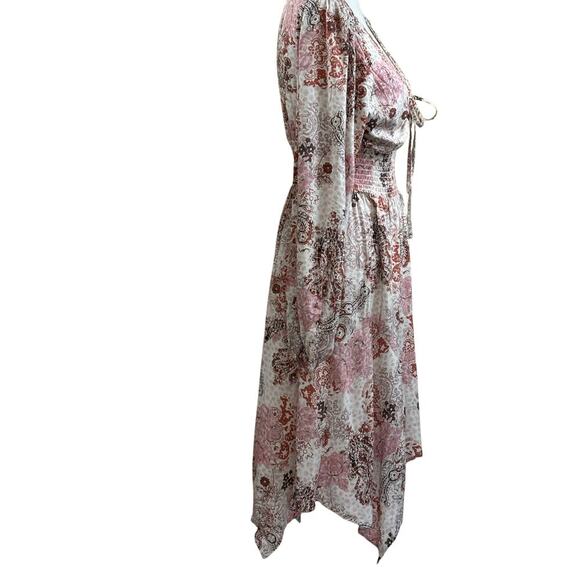 Beyond the Radar dress, cream/pink, bohemian, peasant, romantic, feminine, soft - Picture 2 of 6